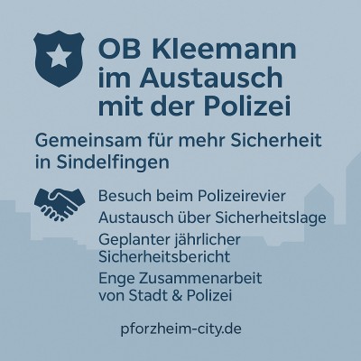 OB Kleemann besucht Polizeirevier Sindelfingen: Austausch zu Sicherheit und Zusammenarbeit